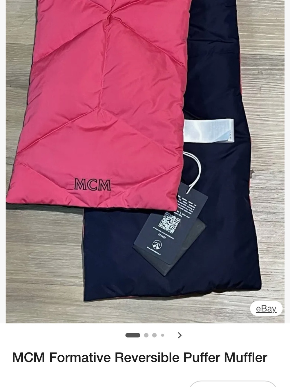 MCM Reversible Puffer Scarf in Bright Pink - Picture 6 of 6